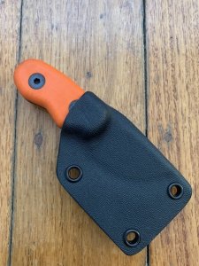 Ontario LB-II Little Bird Knife with Orange Micarta Handle and Black Kydex Tactical Sheath