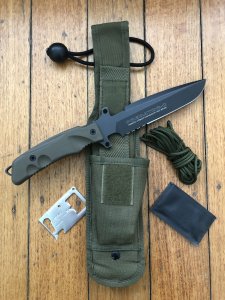 FOX KNIVES:  Fox FX-G3M Predator-I Knife with Tactical Sheath  & Extras