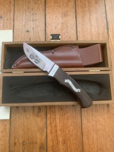 Puma Knife: 12 6010 Puma Austrian SkinMaster Centenary Knife 996-1996 with Walnut Handle 79/200