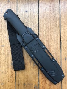 Kizlyar Knife: Kizlyar Original Phoenix 2 Military Knife with Elastron Rubberised Handle and Leather Sheath #4677