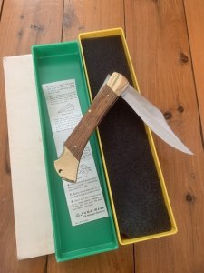 Puma Knife: Puma 1995 Trail Boss/Emperor 975 Folding Knife with Jacaranda Handle Original Box #25591