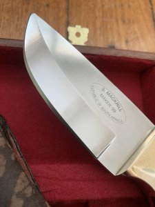 Mackrill Custom Knives 1999 SCI Limited edition African Rosewood & Giraffe Bone Handle #89-100