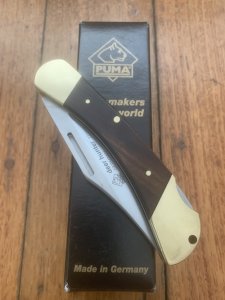 Puma Knife: 2018 Puma Deer Hunter Full Sized Folding Lock Knife with Plumwood Handle