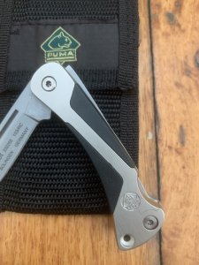 Puma Knife: Puma German Made 2003 Pilot Model 23 2255 with Puma Black Nylon Pouch