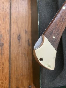 Puma Knife: Puma 1995 Trail Boss/Emperor 975 Folding Knife with Jacaranda Handle Original Box #51592
