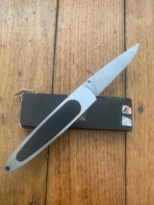 Puma Knife: Puma HUNTEC II Plain Edge Black Handled Linerlock Folding Knife in Puma Box