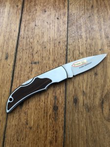 Puma Knife: Puma Mint 280850 Brushed Aluminium/Stainless/Wood Lord Folding Lock Knife