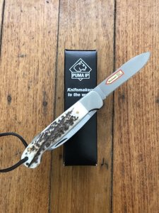 Puma Knife: Puma IP LaCaza Stag II Folding Knife with Stag Antler Handle