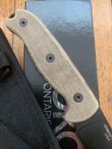 Ontario 2021 Ranger Series TAK-1 with Oat Brown Micarta Handle and Nylon Tactical Belt Sheath
