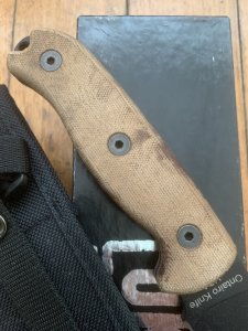 Ontario 2018 Ranger Series TAK-1 with Rust Brown Micarta Handle and Nylon Tactical Belt Sheath