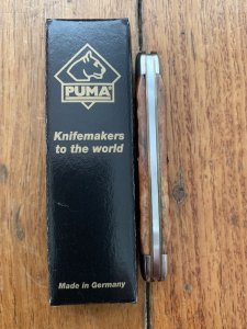 Puma Knife: 1990's Puma Bantam Folding Knife with Red Jigged Bone  Handle