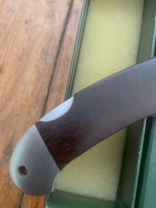 Puma Knife: Puma Custom HEHNI Ebony/Rosewood Handled Lock Back Folding Knife