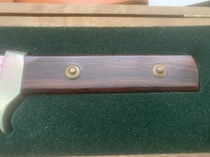 Puma Knife: Early 1980's Puma Big Big Bowie knife with Wooden Handle in original Wooden Box