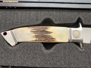 Puma Knife: 2008 Puma Rare German Cougar Stag Antler Knife in Original Wooden Box
