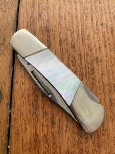 Bear & Son Medium Sized Single Blade Pocket Knife with Mother of Pearl Handle