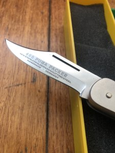 Puma Knife: Puma Rare 1980 Packer Folding Knife in original Green Box # 14081