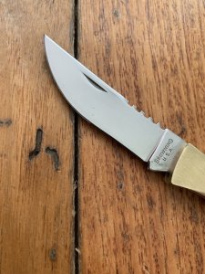 Browning Knife: Older Vintage USA made Sportsman Folding Knife with Brass Frame and Cocobolo Handle