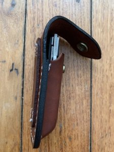 Spyderco VIELE 2 Japanese Straight Edge Lock Back Folding Knife with Pouch