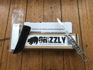 GRIZZLY CAPING KNIFE STAINLESS STEEL LEATHER SHEATH 10X 60A HAVALON BLADES