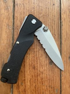 Schrade+ USA SW7 Black Handled Folding Lock Knife