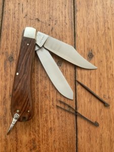 Puma 1976 Model 666 Gelder Twin Blade Folding Knife with Tools &  Jacaranda Handle #14671
