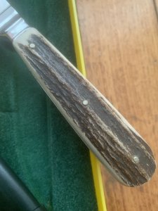 Puma Knife: Puma 1980's Gnicker Knife with Stag Handle & Original Green & Yellow Box