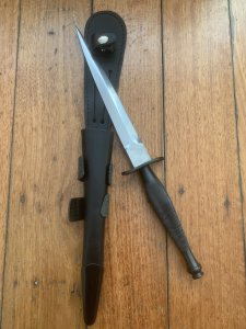 J.NOWILL & SONS  J.ADAMS SHEFFIELD ENGLAND BLACK/SILVER FS COMMANDO KNIFE