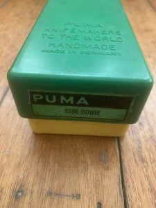 Puma Knife: 1997 Puma Mint condition Bowie knife with Stag Antler Handle in original Box