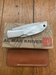 Al Mar Japan E1002P HAWK White Pearl Gentlemen's Knife in original Pouch and Box