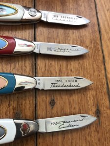 Collection of 8 Franklin Mint Cars of the Fifties Pocket Knives