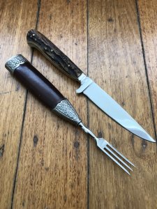 Puma Knife: Rare Nicker Knife with Built in Fork Set