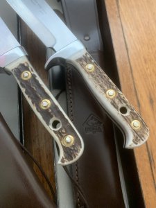 Puma Knife: Puma Phönix-Phoenix Big Bowie Knife with Darker Stag Antler Handle