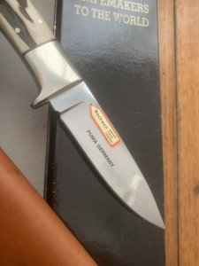 Puma Knife: Puma 11 0215 Silver Lion Collectable Knife with Stag Handle and Tan Brown sheath