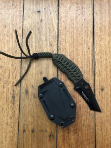 CRKT COVERT TRIUMPH TACTICAL MILITARY TANTO BLACK BLADE NECK/BOOT KNIFE