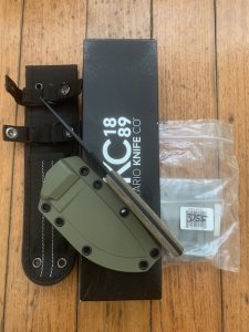 Ontario Ranger Series RAT-3 Plain Edge Blade with Micarta Handle Kydex and Nylon Tactical Belt Sheathes