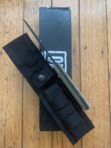Ontario 2015 Model SK-5 Black Bird Noir Straight Edge Knife with Micarta Handle and Black Nylon Tactical Belt Sheath