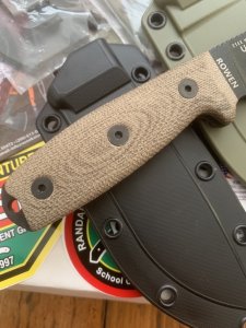 ESEE Knives- ESEE-4 Knife with Micarta Handle Black and OD Green Kydex Sheathes