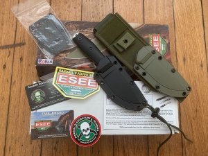 ESEE Knives- ESEE-3 Knife with Black G10 Handle & Black and OD Green Kydex Sheathes