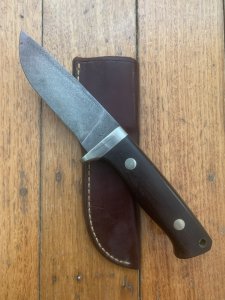 Safari Club International Limited Edition 1987 CHARLTON Damascus Loveless Hunter Fixed Blade with Sheath 77-100