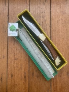Puma Rare Model 973 Game Warden 1984 Gut Blade and and Plain Blade Folding Knife with original box & Paperwork #18481