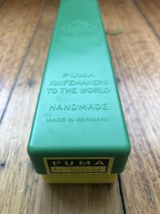 Puma Knife: Puma Rare 1980 Packer Folding Knife in original Green Box # 14081