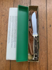 Puma Knife: Puma Hunters Pal 1969 in Original Sheath and Original Box with Warranty #96583