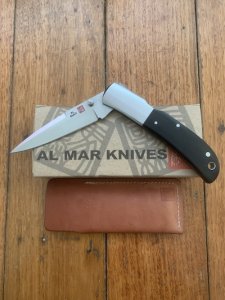 Al Mar Japan E1003BMT Falcon Black Micarta Handle Gentlemen's Knife in original Pouch and Box
