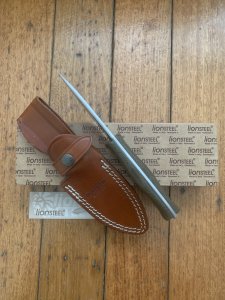 LionSTEEL Italy. Model M4 CVG Green Canvas Micarta Handle with Leather Sheath
