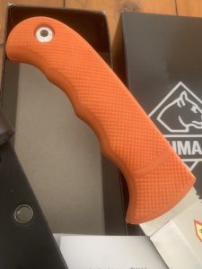 Puma Knife: PUMA IP Smart Hunting Orange Handle Fixed Blade with Gut Hook Knife & Kydex Sheath