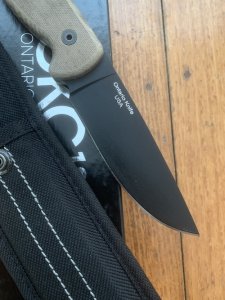 Ontario 2021 Ranger Series TAK-1 with Oat Brown Micarta Handle and Nylon Tactical Belt Sheath