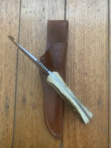 Puma Knife: Early 2000's Puma Pro Hunter Gut Hook Knife with Stag Antler Handle