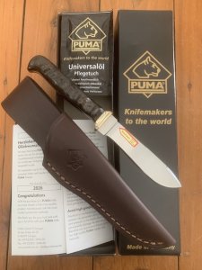 Puma Knife: Puma Special Oryx Edition Jagdnicker Hunters Pal with Brown Leather Sheath
