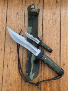 Nieto older Spanish Premium Hunting Bowie Knife Twin Set and Sheath