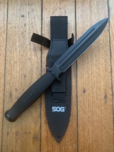 SOG Vintage Original FX10-N Fixation Commando Dagger with Cordura Tactical Sheath